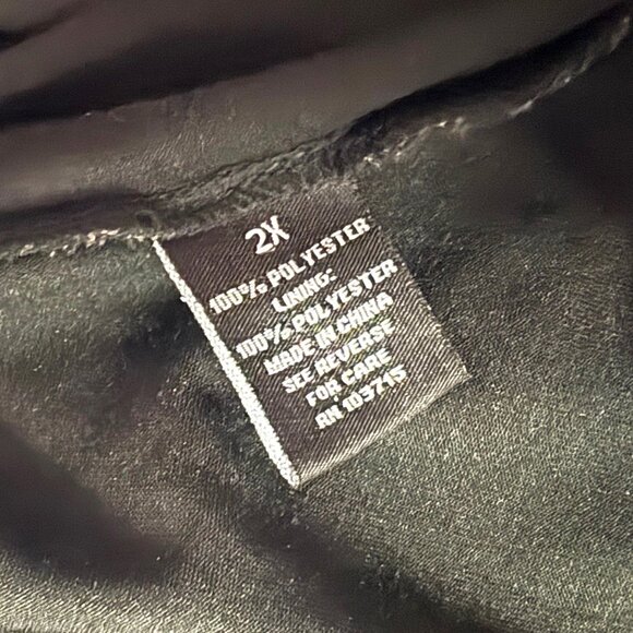 Zac & Rachel Woman Boho Blouse lined Beaded Square Neckline Black & Tan Sz 2X - Picture 5 of 5